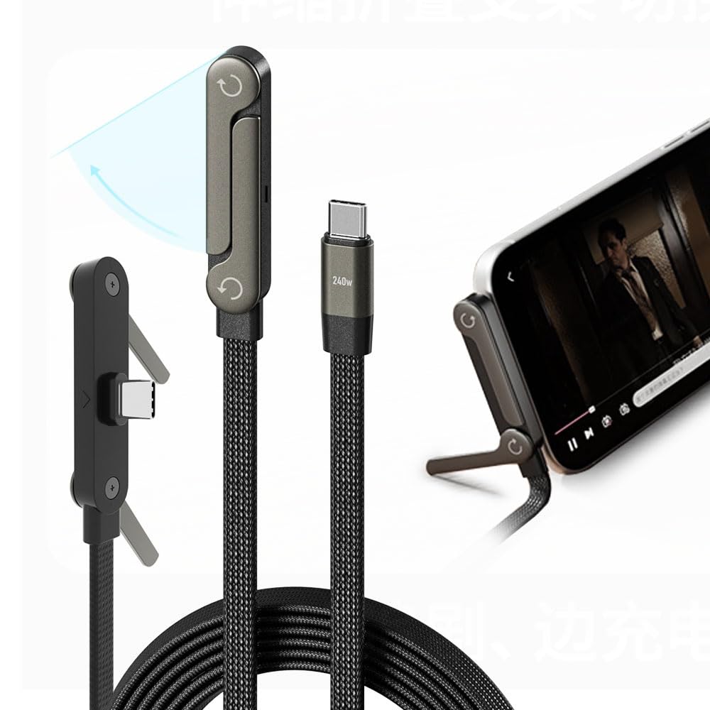 Cablu Încărcare Rapidă USB-C 240W cu Suport